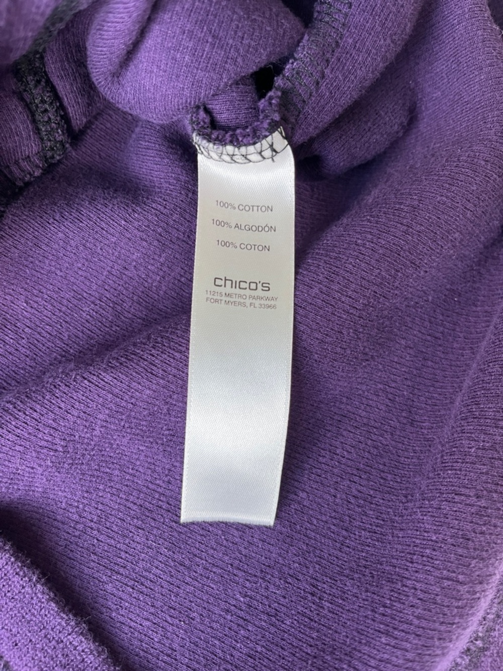 CHICO’S Purple Zip-Front Fleece Jacket - Picture 4 of 7